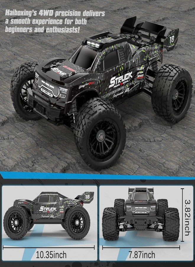 HAIBOXING سيارة هايبكسينغ 1:18 RC 18872 نموذج جديد شاحنة RC 4X4 على الطرق الوعرة، شاحنة تحكم عن بعد 2.4GHz بسرعة 36 كم/س إلكترونيات مقاومة للماء، بطاريتان ليثيوم بوليمر مزدوجتان مثبتتان مسبقًا واحتياطية في العلبة مدة تشغيل 35 دقيقة - Image 3