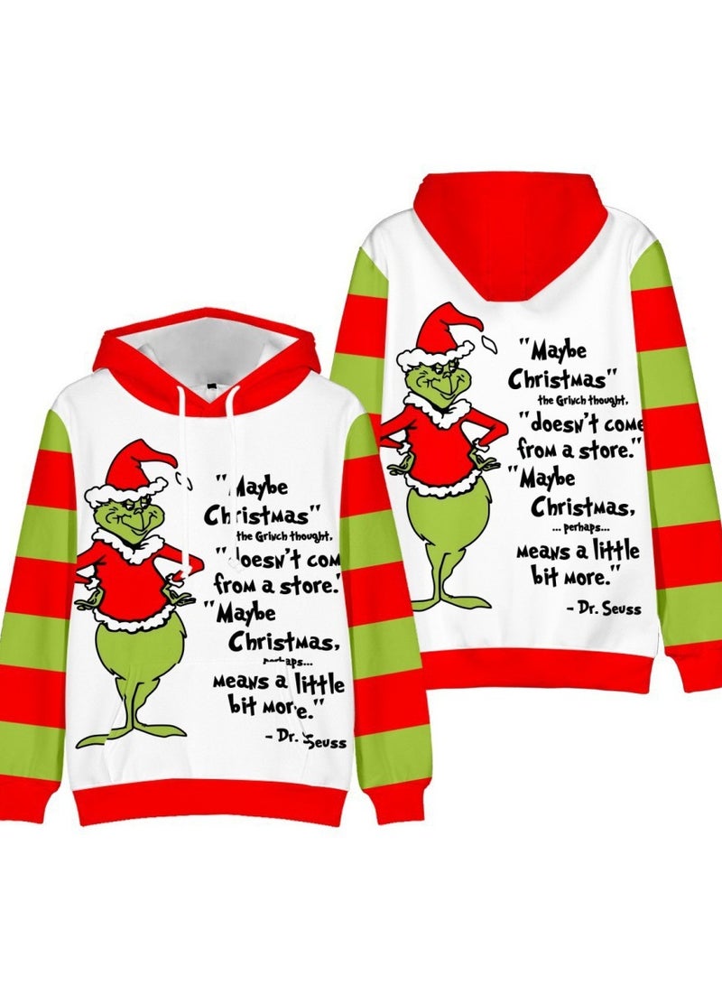 Loquat Green Fur Monster Grinch 3D Digital Printed Hoodie