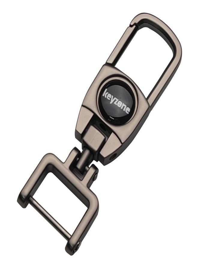 keyzone Metal Alloy Key Holder Keychain for Men and Women, Heavy Duty Tactical Keychain,360 Degree Rotatable with Belt Hook (MAH_Packof1_GunMetal) - Image 2