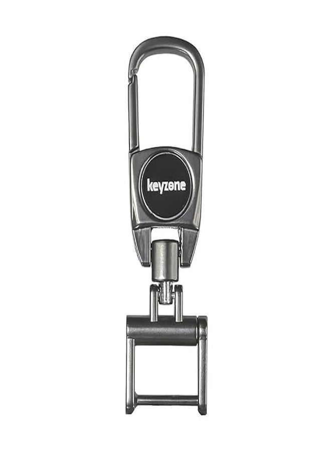 keyzone Metal Alloy Key Holder Keychain for Men and Women, Heavy Duty Tactical Keychain,360 Degree Rotatable with Belt Hook (MAH_Packof1_GunMetal) - Image 1