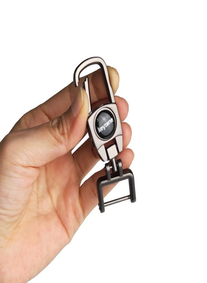 keyzone Metal Alloy Key Holder Keychain for Men and Women, Heavy Duty Tactical Keychain,360 Degree Rotatable with Belt Hook (MAH_Packof1_GunMetal) - Image 3