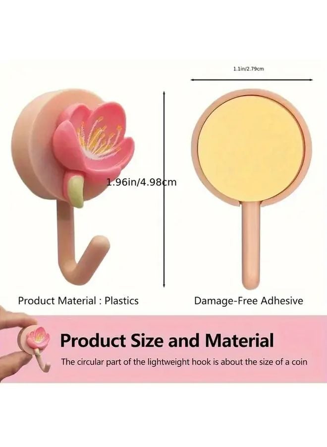 4pcs Love Style Heart Shaped Adhesive Wall Hooks For Kitchen Bathroom Bedroom Office - Image 4