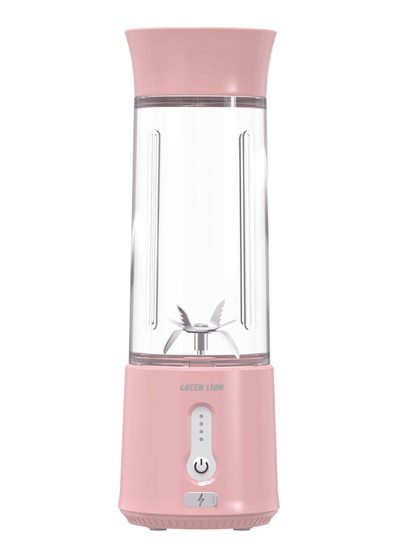 GREEN LION JET PLUS 6 Bladed Juicer 120W / 18000rpm Powerful Motor / High Speed / 500ml Jar Capacity / 304 Stainless Steel Blade / 2000mAh Battery / 20 Times Blending Cycle / 30 seconds Single Blend Time / juice Maker / Mixer/ Camping Blender / Gym / Home / Outdoor / Office / Baby Food Maker / - Pink  - Image 1