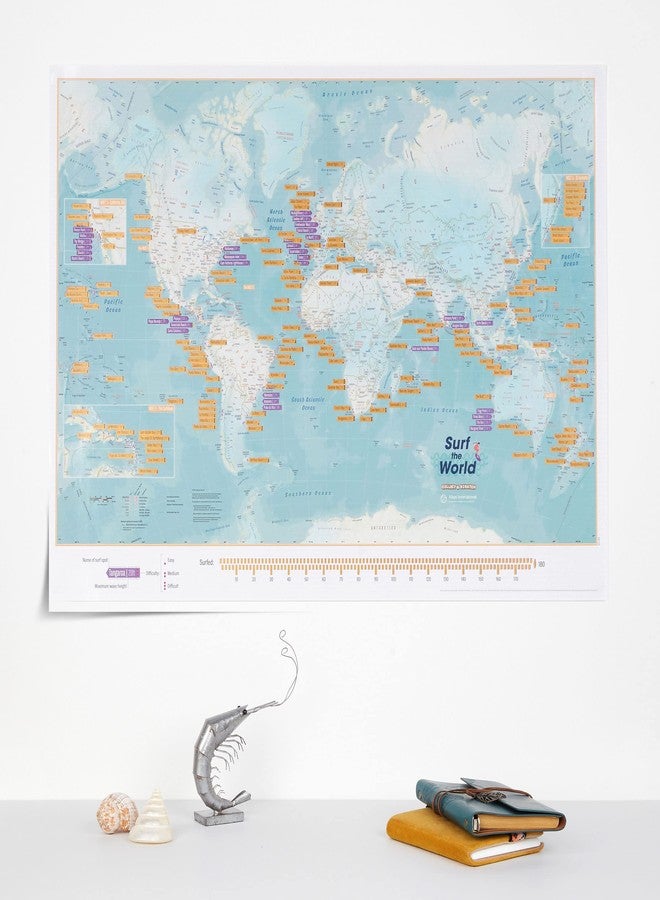 Maps International Scratch The World® Surf Map - 175 Surfing Sites Worldwide - 16.5 x 23.4 inches - Maps International - Image 3