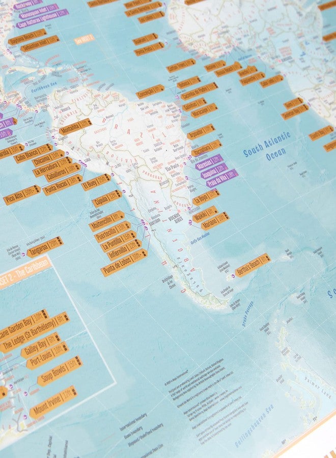 Maps International Scratch The World® Surf Map - 175 Surfing Sites Worldwide - 16.5 x 23.4 inches - Maps International - Image 5