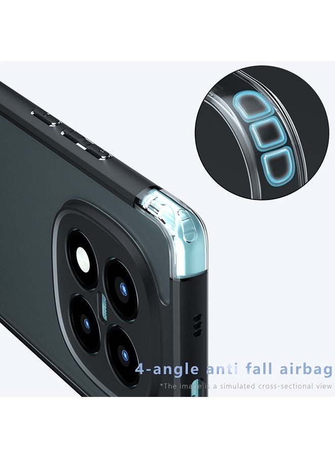 Case for Xiaomi Redmi Note 15 Pro+ 5G, Frosted Translucent Back Protective Slim Phone Cover, Anti-Fingerprints, Anti-Fall Drop Protection, Shockproof Case for Xiaomi Redmi Note 15 Pro Plus 5G (Black) - Image 3