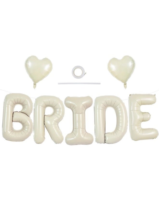 TONIFUL 40 Inch Large Cream White Balloons, Giant Jumbo Helium Foil Mylar Big Balloons Banner for Wedding Marriage Bridal Shower Engagement Bride To Be Party Decorations and Supplies - Image 1