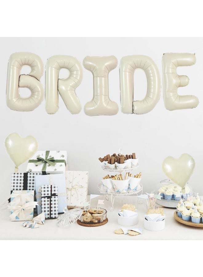 TONIFUL 40 Inch Large Cream White Balloons, Giant Jumbo Helium Foil Mylar Big Balloons Banner for Wedding Marriage Bridal Shower Engagement Bride To Be Party Decorations and Supplies - Image 4
