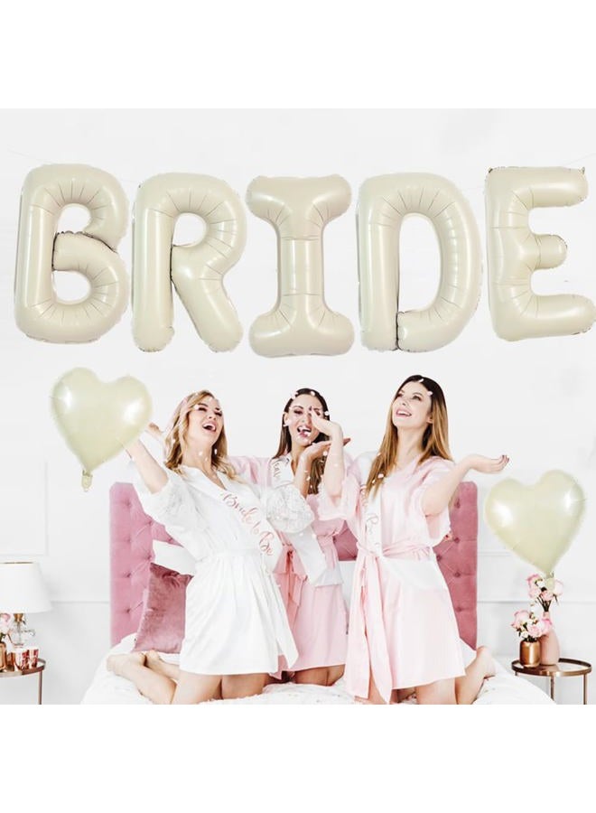 TONIFUL 40 Inch Large Cream White Balloons, Giant Jumbo Helium Foil Mylar Big Balloons Banner for Wedding Marriage Bridal Shower Engagement Bride To Be Party Decorations and Supplies - Image 3