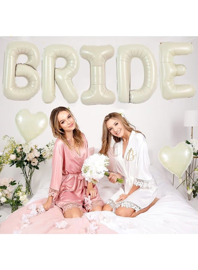 TONIFUL 40 Inch Large Cream White Balloons, Giant Jumbo Helium Foil Mylar Big Balloons Banner for Wedding Marriage Bridal Shower Engagement Bride To Be Party Decorations and Supplies - Image 5