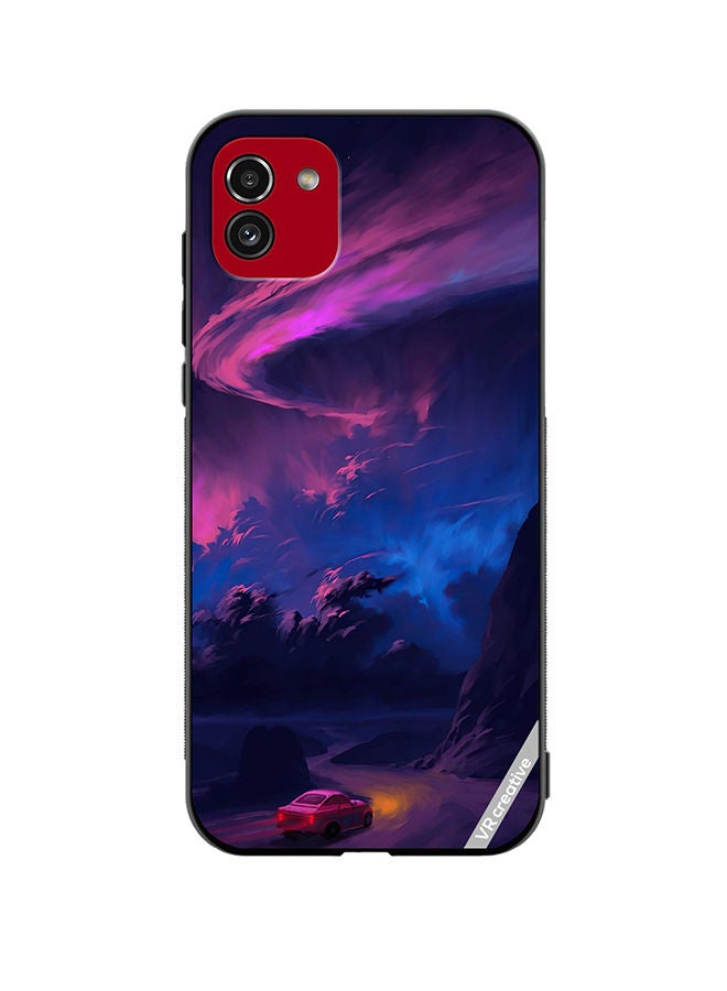 VR CREATIVE Protective Case Cover For Samsung Galaxy A03 Car On Empty Road Design Multicolour - Image 1