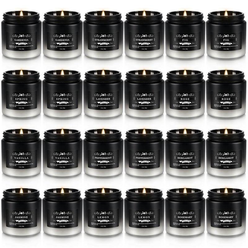YOROXRG 24 Pack Scented Candles with Added Natural Essential Oils, 3.5oz, Suitable for Various Festivals, Parties, Yoga, and Home Scened - Image 1