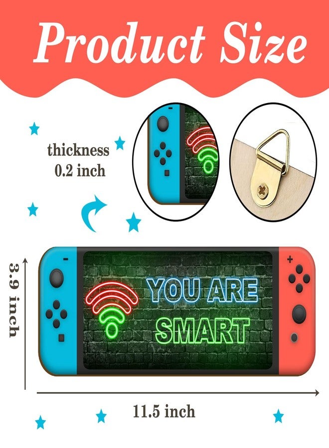 UBLURO 4 Pcs Printed Neon Gaming Wooden Wall Sign, Video Game Wall Decor, Inspirational Quotes Hanging Plaques Wall Sign, Teenager Gift for Kids Room Bedroom Nursery Play Room Classroom - Image 2