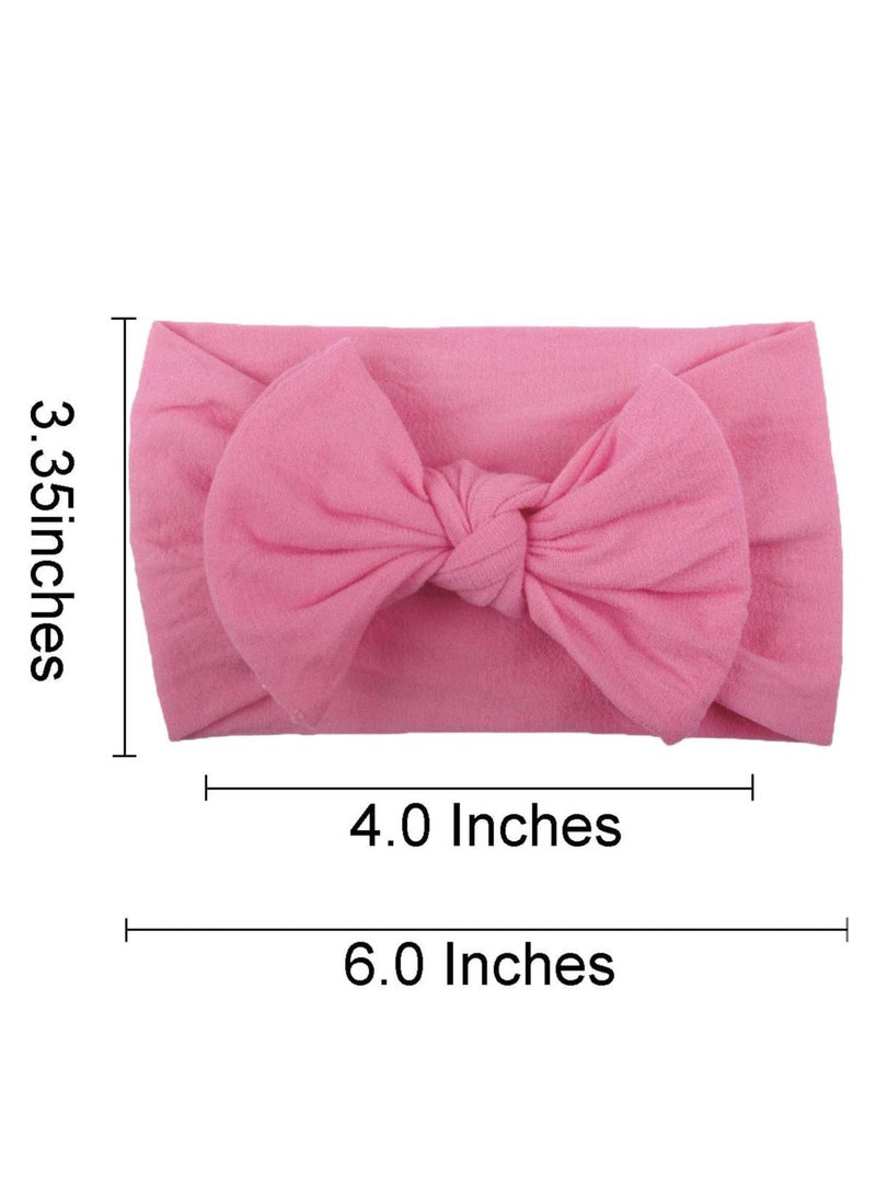 ECVV 18 Pieces Nylon Newborn Headbands Hair Bows Elastics Soft Bands Headwraps for Newborns Infants Toddlers - Image 3
