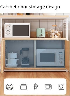 AGD Multifunctional Kitchen Storage Rack, Microwave Oven Holder, Practical Kitchen Storage Rack with Kitchen Organizer Cabinet for Utensils, Fruits and Vegetables  - Image 5