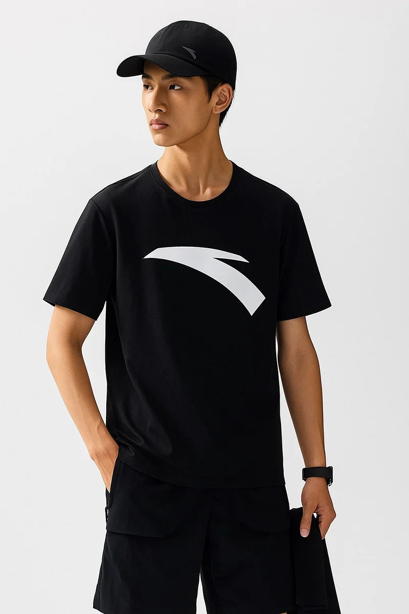 ANTA Men’s Training T-Shirt | Soft Cotton-Touch Performance Tee/Breathable Comfort · Moisture-Wicking · Everyday Versatility