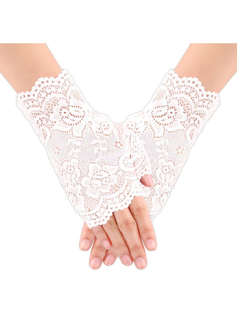 Sweet seven Women's Short Lace Fingerless Gloves - Elegant Floral Design for Bridal, Wedding, Tea Party, Opera, Evening Dinner (1 Pair) - Image 1
