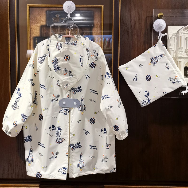 Raincoat Parent-Child Summer Poncho Cartoon 2025 Kindergarten Fashion Quick-Drying Big Children Adult Lightweight Waterproof Student - Image 1