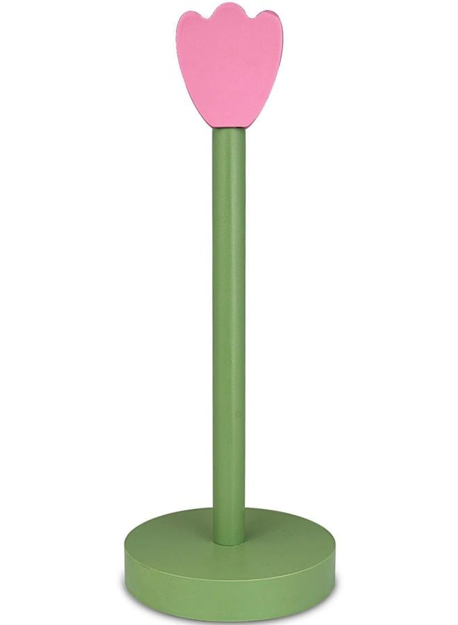 DBlosp Wooden Paper Towel Holder Stand, Cute Design Kitchen Paper Hanger Rack Bathroom Towel Roll Stand Organizer Simply Standing Countertop Paper Roll Holder,Home Decor（Flower 5.9inch x 15.1inch） - Image 5