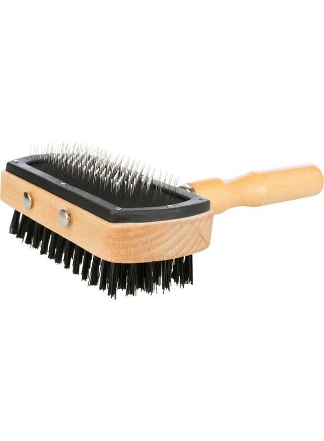 تريكسي فرشاة تنظيف الحيوانات الأليفة ذات الوجهين للكلاب والقطط، فرشاة تساقط الشعر للحيوانات الأليفة - Image 3