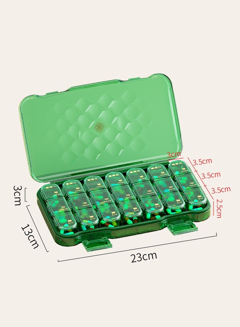 lebonaer Large Capacity Weekly Pill Box, 7-Day Medicine Organizer Medicine Dispenser Translucent Compartment Container for Multi Vitamins Pills Medicine - Image 5
