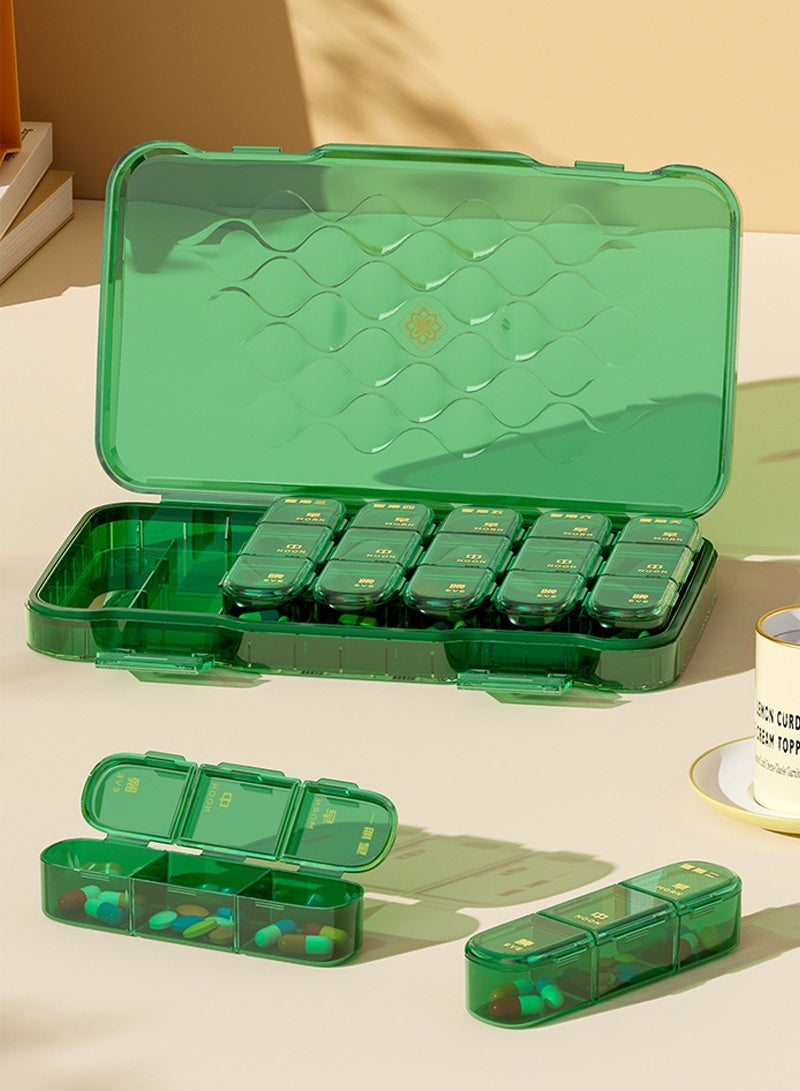 lebonaer Large Capacity Weekly Pill Box, 7-Day Medicine Organizer Medicine Dispenser Translucent Compartment Container for Multi Vitamins Pills Medicine - Image 3