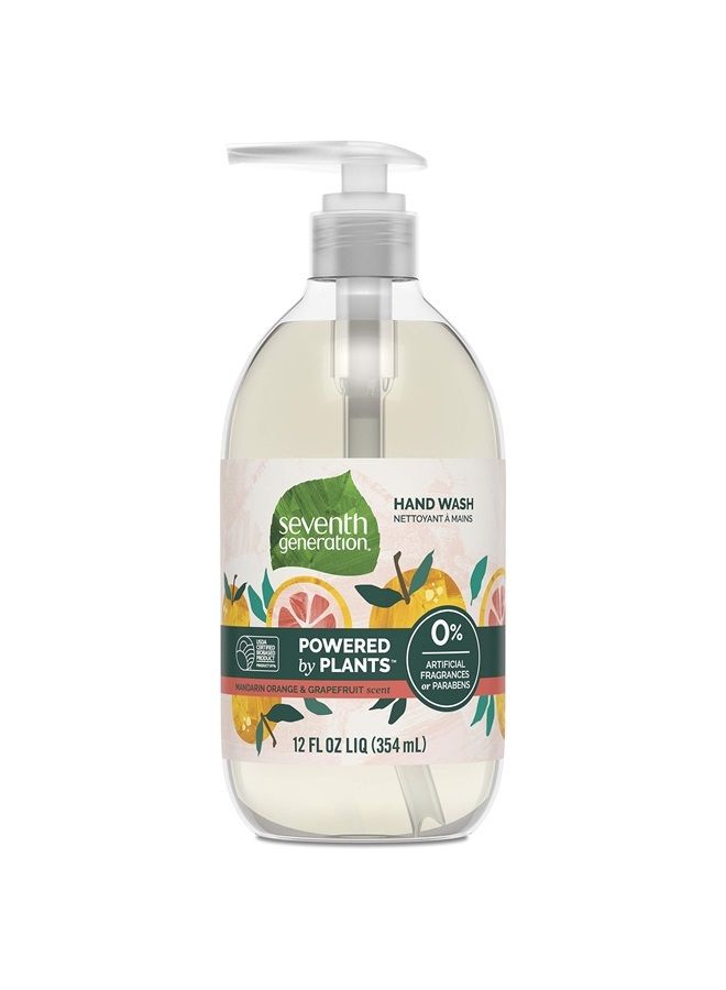 Seventh Generation Liquid Hand Soap, Mandarin Orange & Grapefruit, Gentle Plant-Based Formula, 12 Fl Oz - Image 1