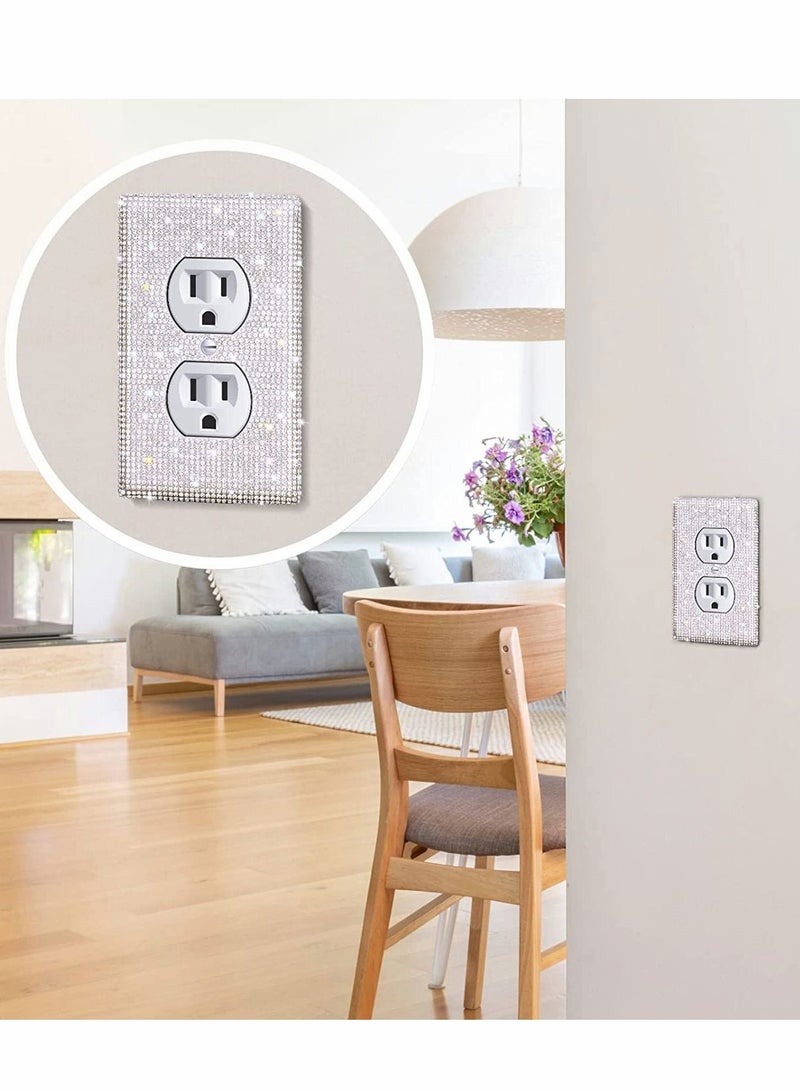 Y&D 4Pack Shiny Pink Rhinestones Wall Plates Light Switch Decorative Cover for Electric Outlets Home Decorator  - Image 2