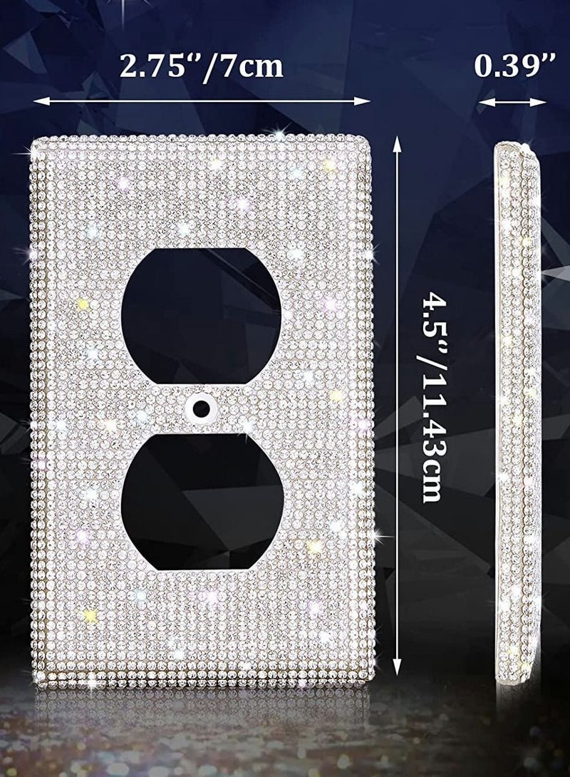 Y&D 4Pack Shiny Pink Rhinestones Wall Plates Light Switch Decorative Cover for Electric Outlets Home Decorator  - Image 5
