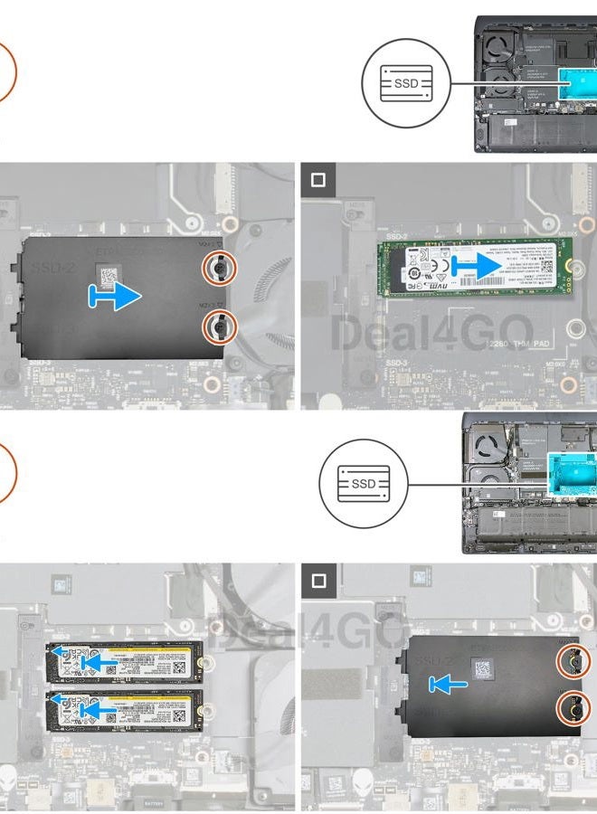 Deal4GO Dual M.2 2280 SSD Thermal Heatsink 2MN6R w/Support Bracket P6NY8 Replacement for Dell Alienware 16 18 Area-51 - Image 3