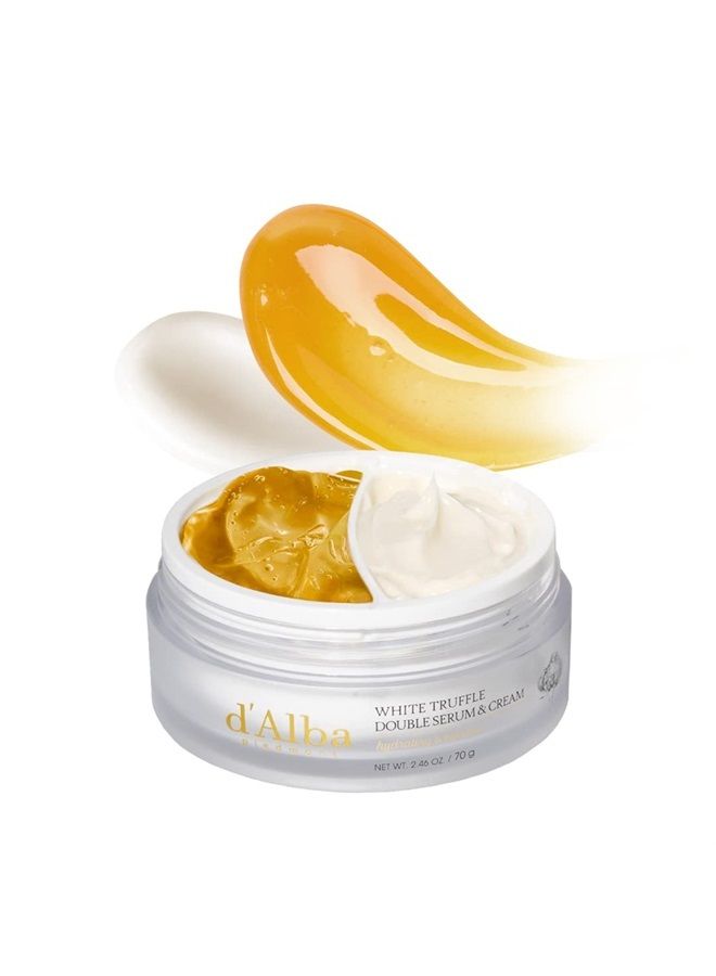 d'alba Piedmont d'Alba Italian White Truffle Double Serum & Cream, Vegan Skincare, 2-in-1 Customizable Hydrating Cream with White Truffles, Suitable for All Skin Types  - Image 1