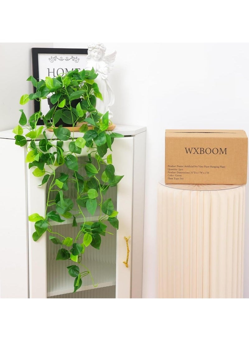 Bukela 2 Sets Artificial Plants, Hanging Artificial Plants, Artificial Trees, Small Artificial Trees, Decorative Trees, Plant, with 9 cm Pot - Image 4