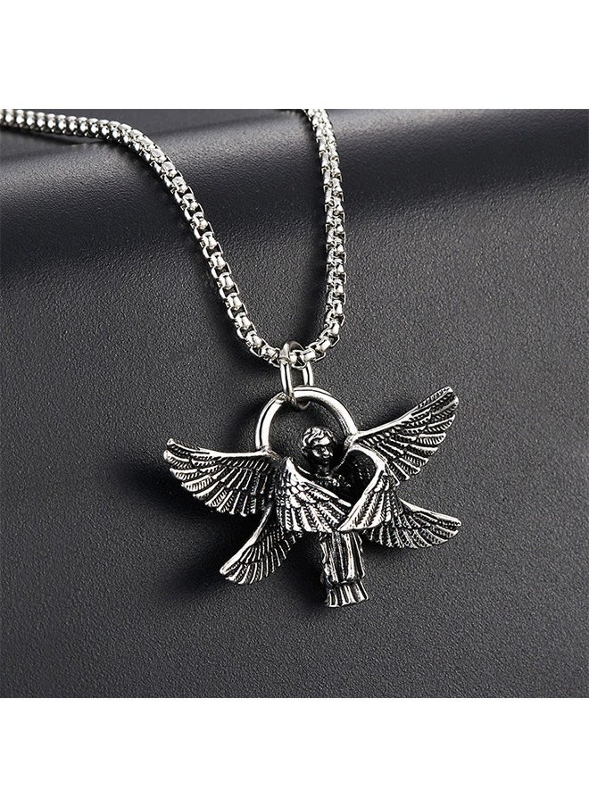 Beyond Retro Pendant Necklace, Anti Rust and Anti Fading Stainless Steel Necklace, Fashion Gift for Man (Silver)  - Image 3