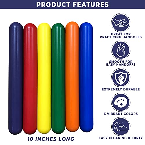 Ace Creations Safety Foam Relay Baton Set of 6 for Track and Field, Gym Class Running Race Games - Image 2