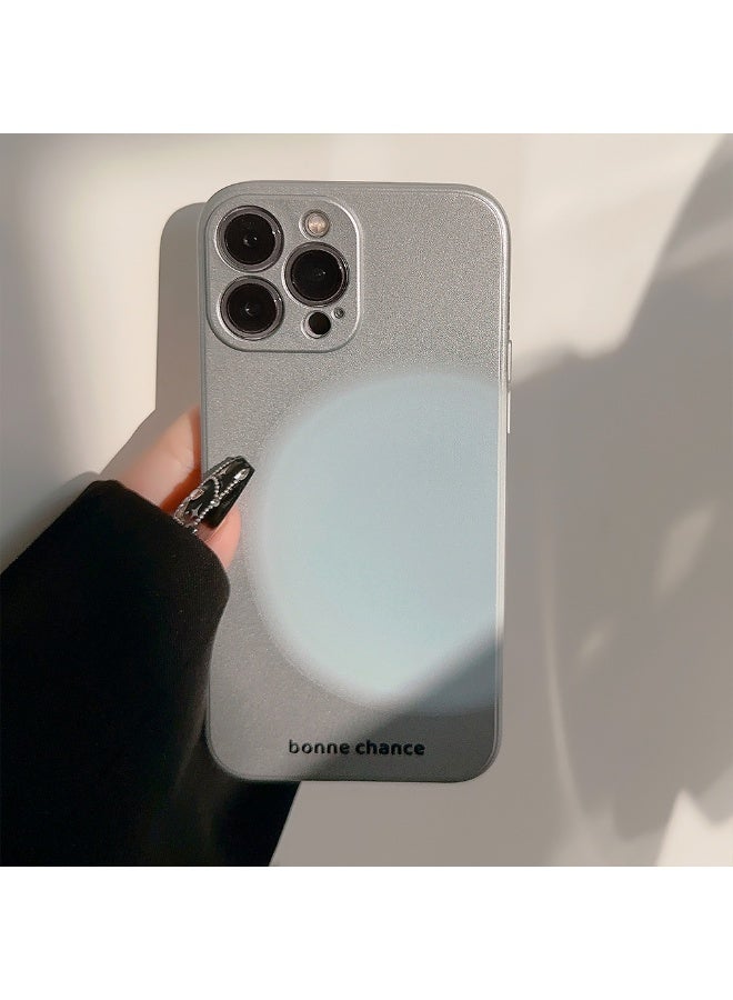 NIBEMINENT Blue Tint Protective TPU Case Cover For iPhone 16 Pro Max, Silver - Image 1