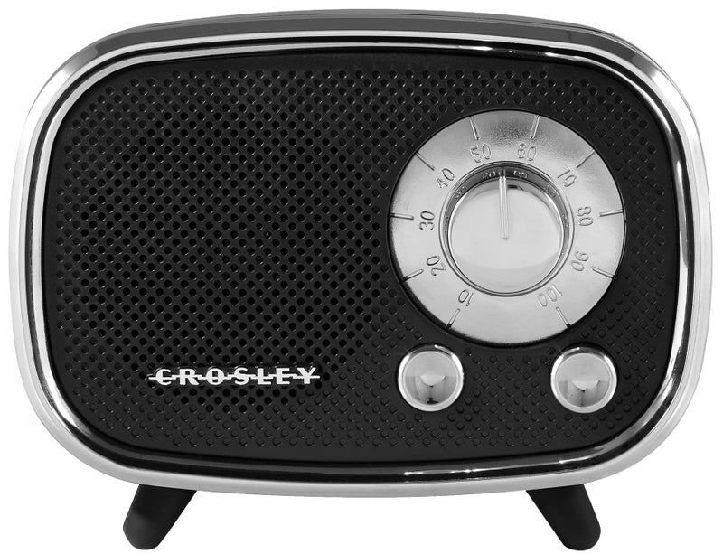 Crosley CR3039A-BK Rondo Retro Portable Rechargeable Bluetooth Speaker, Black - Image 3