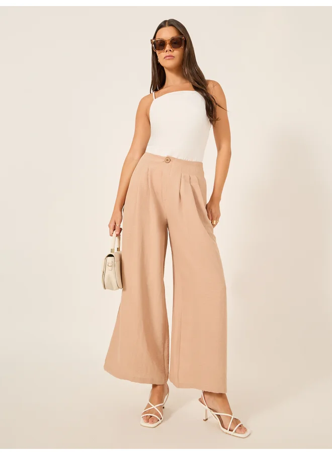 Styli Styli Crinkled Pleated Wide Leg Pants