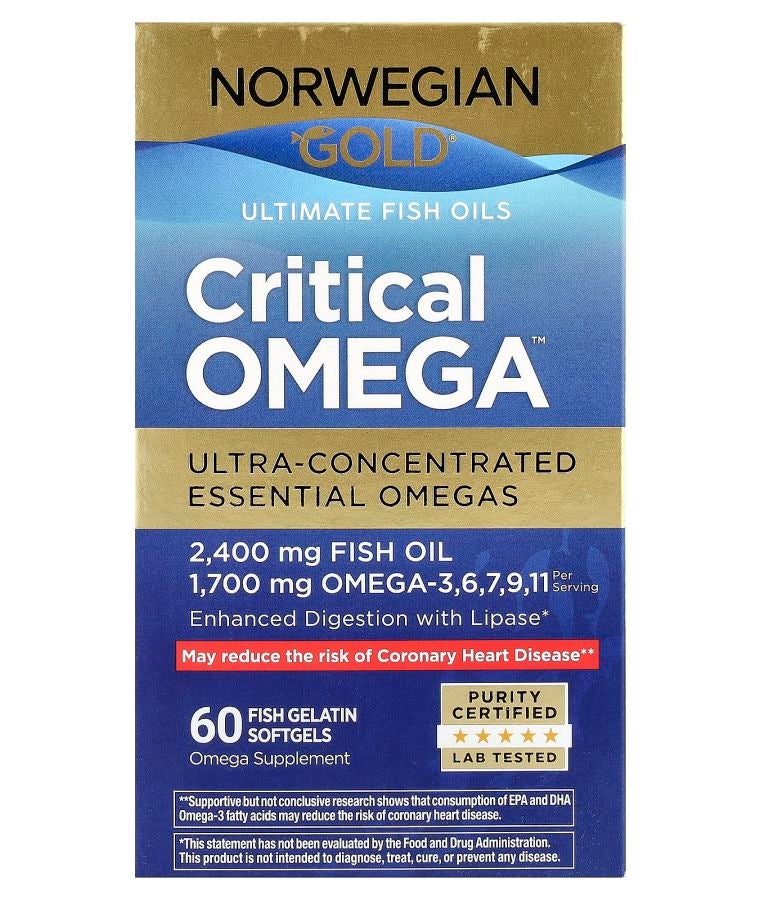 Renew Life Norwegian Gold® Critical Omega™ Ultimate Fish Oils 60 Fish Gelatin Softgels