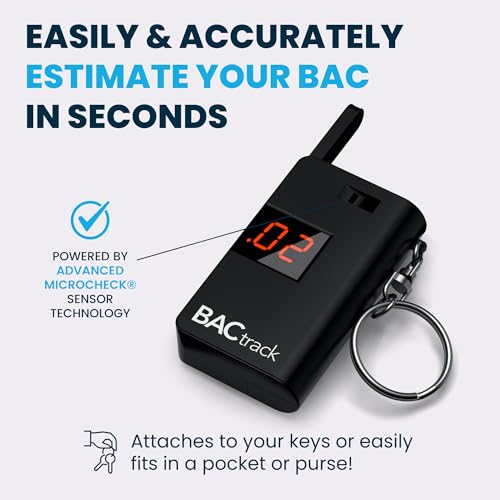 BACtrack Keychain Breathalyzer (Black) | Ultra-Portable Pocket Keyring Alcohol Tester for Personal Use - Image 2