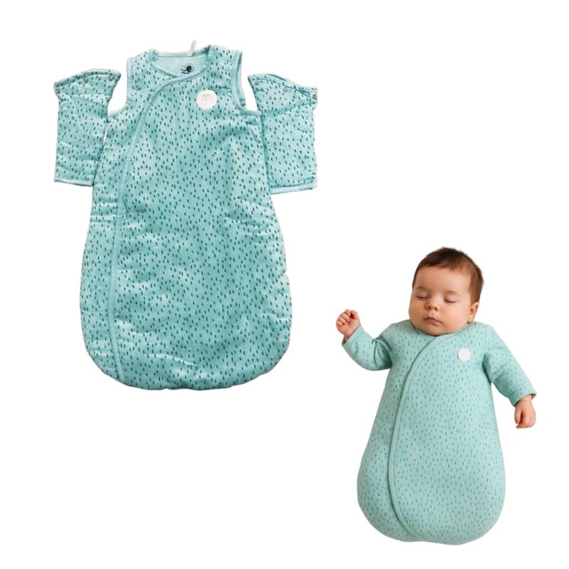 Tiny Moon Muslin Sleep Sack for Babies | 2.5 TOG 100% Cotton Sleeping Bag | Size: 0-6 Months (45cm * 67cm) | Unisex Lightweight Wearable Blanket | Gift for Babies - Image 1
