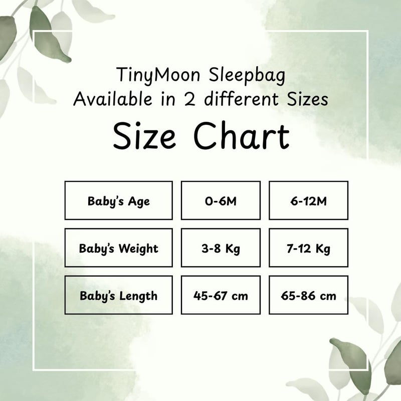 Tiny Moon Muslin Sleep Sack for Babies | 2.5 TOG 100% Cotton Sleeping Bag | Size: 0-6 Months (45cm * 67cm) | Unisex Lightweight Wearable Blanket | Gift for Babies - Image 2