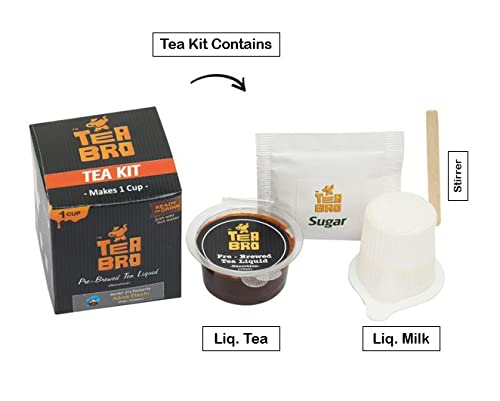 TEA BRO شاي برو، شاي حليب فوري (نكهة زنجبيل وهيل) - عبوة من 2 | مستخلص شاي مُعد مسبقًا (تركيز) | فقط أضف الماء الساخن | لكل عبوة - 12 مجموعة شاي مع (شاي سائل + حليب سائل + سكر) - المفضل لدى سردارجي، مزيج زنجبيل وهيل - Image 4