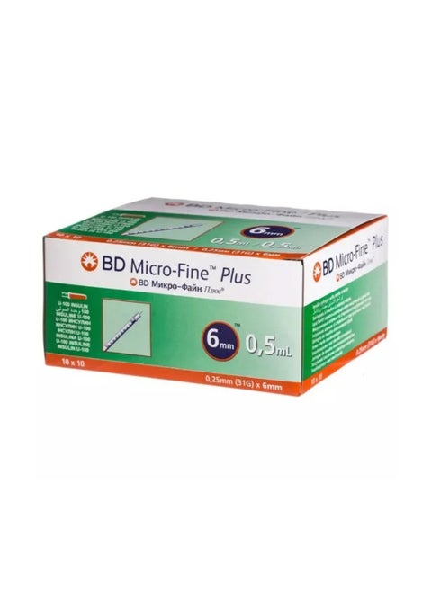 Microfine Plus Syringes, Insulin Injections, PD Needles, Size.5 ml 6 mm, 100/piece