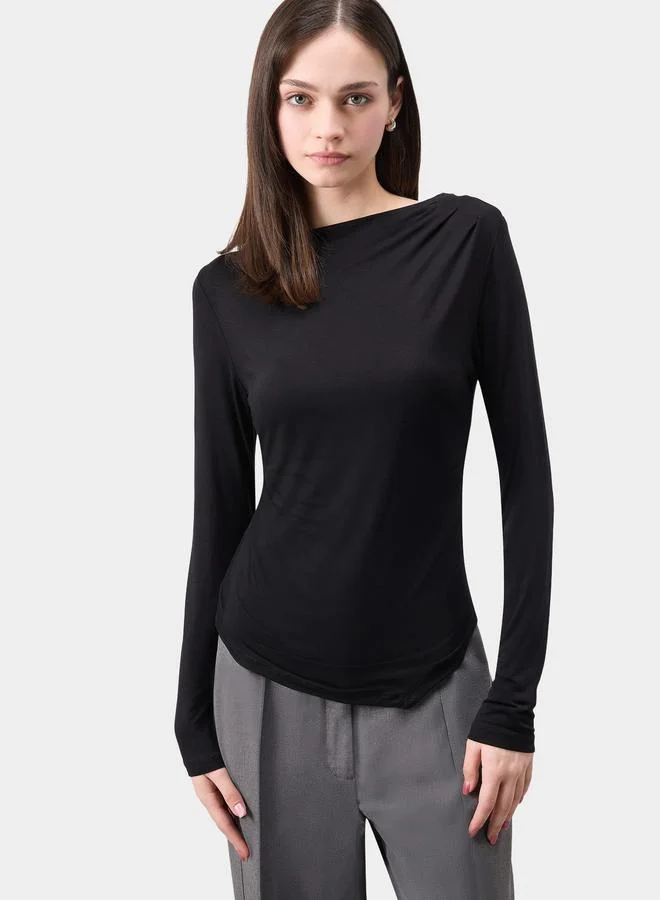 DeFacto DeFacto Women Black Long Sleeve Knitted T-Shirt