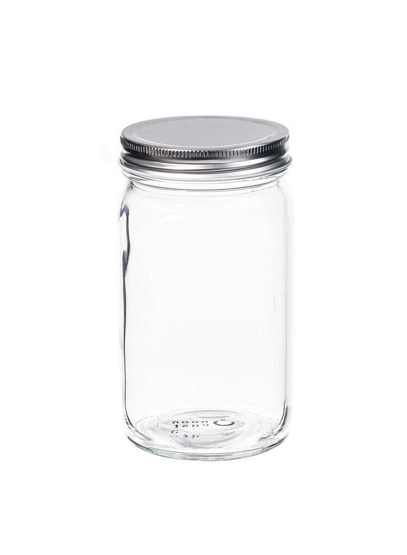 noon عبوة من 4 برطمانات ميسون مع أغطية. سعة 930 مل، مثالية للتخزين، التعليب، التخليل. خالية من BPA، 9 سم × 9 سم × 16.6 سم - شفاف - Image 3