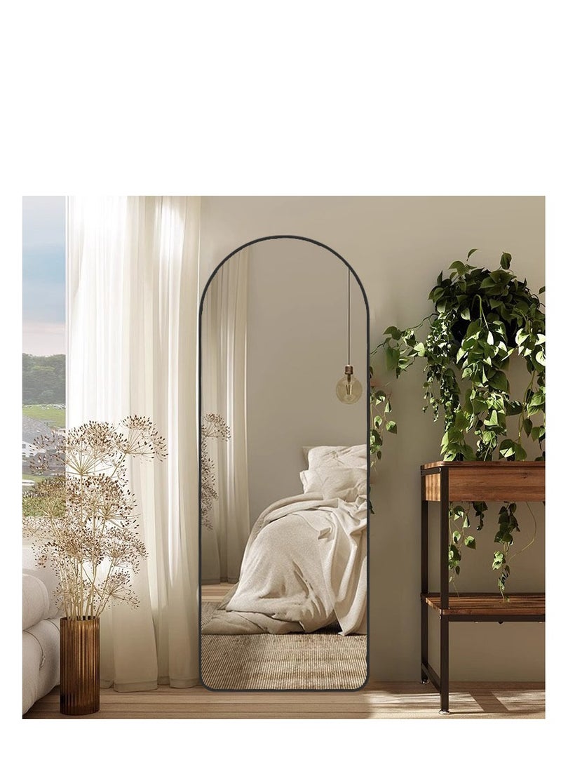 Full Length Mirror  Arched Aluminum alloy Large Standing Dressing Mirror Hanging Leaning Against Wall Mounted Mirror with Stand for Bedroom Locker Room Living Room
