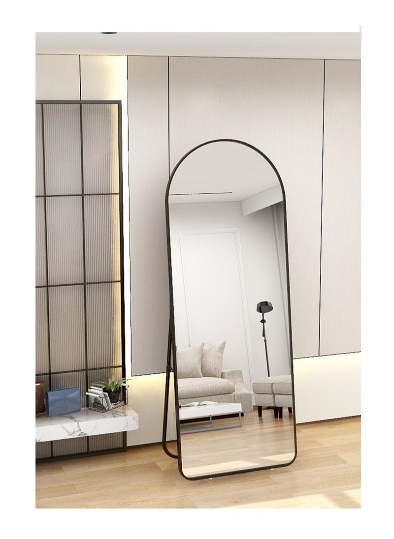 Full Length Mirror  Arched Aluminum alloy Large Standing Dressing Mirror Hanging Leaning Against Wall Mounted Mirror with Stand for Bedroom Locker Room Living Room