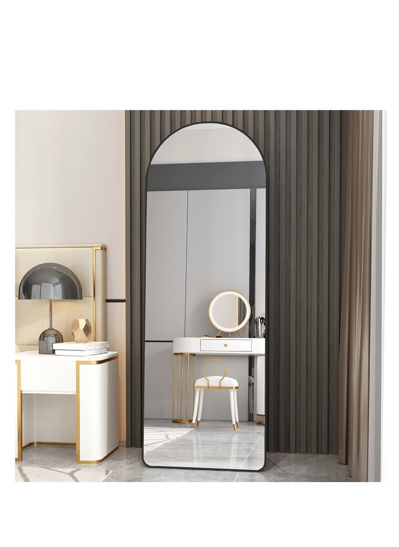 Full Length Mirror  Arched Aluminum alloy Large Standing Dressing Mirror Hanging Leaning Against Wall Mounted Mirror with Stand for Bedroom Locker Room Living Room