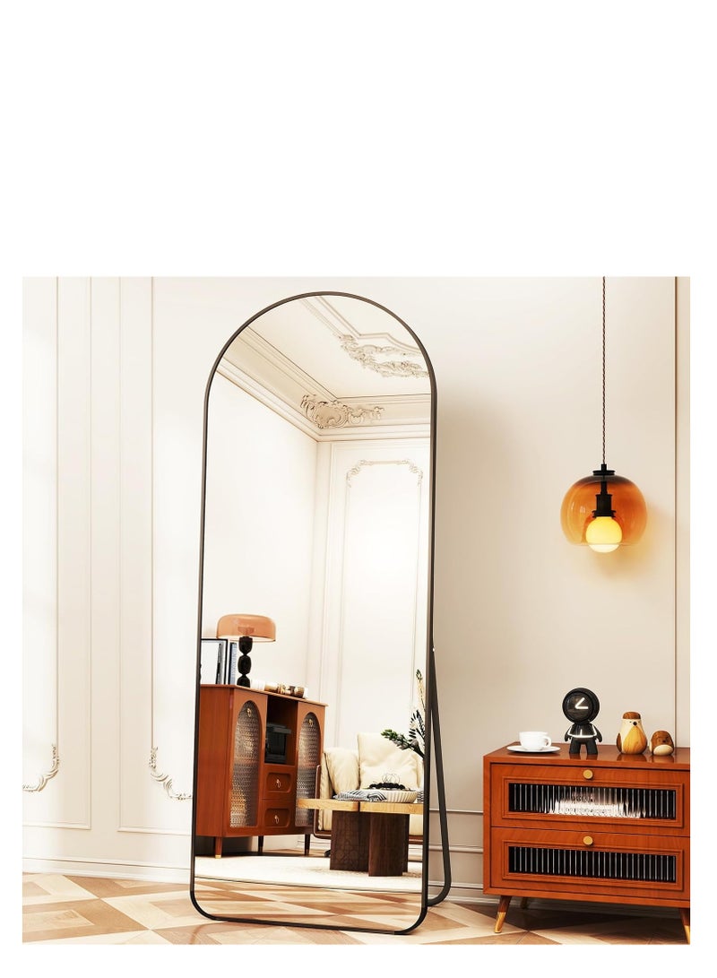 Full Length Mirror  Arched Aluminum alloy Large Standing Dressing Mirror Hanging Leaning Against Wall Mounted Mirror with Stand for Bedroom Locker Room Living Room - Image 2