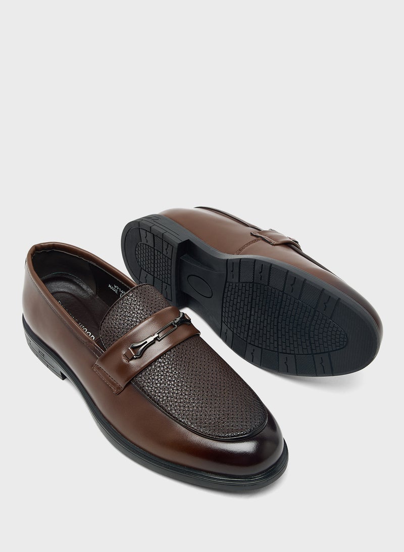 Robert Wood Buckle Detail Formal Slip Ons - Image 3